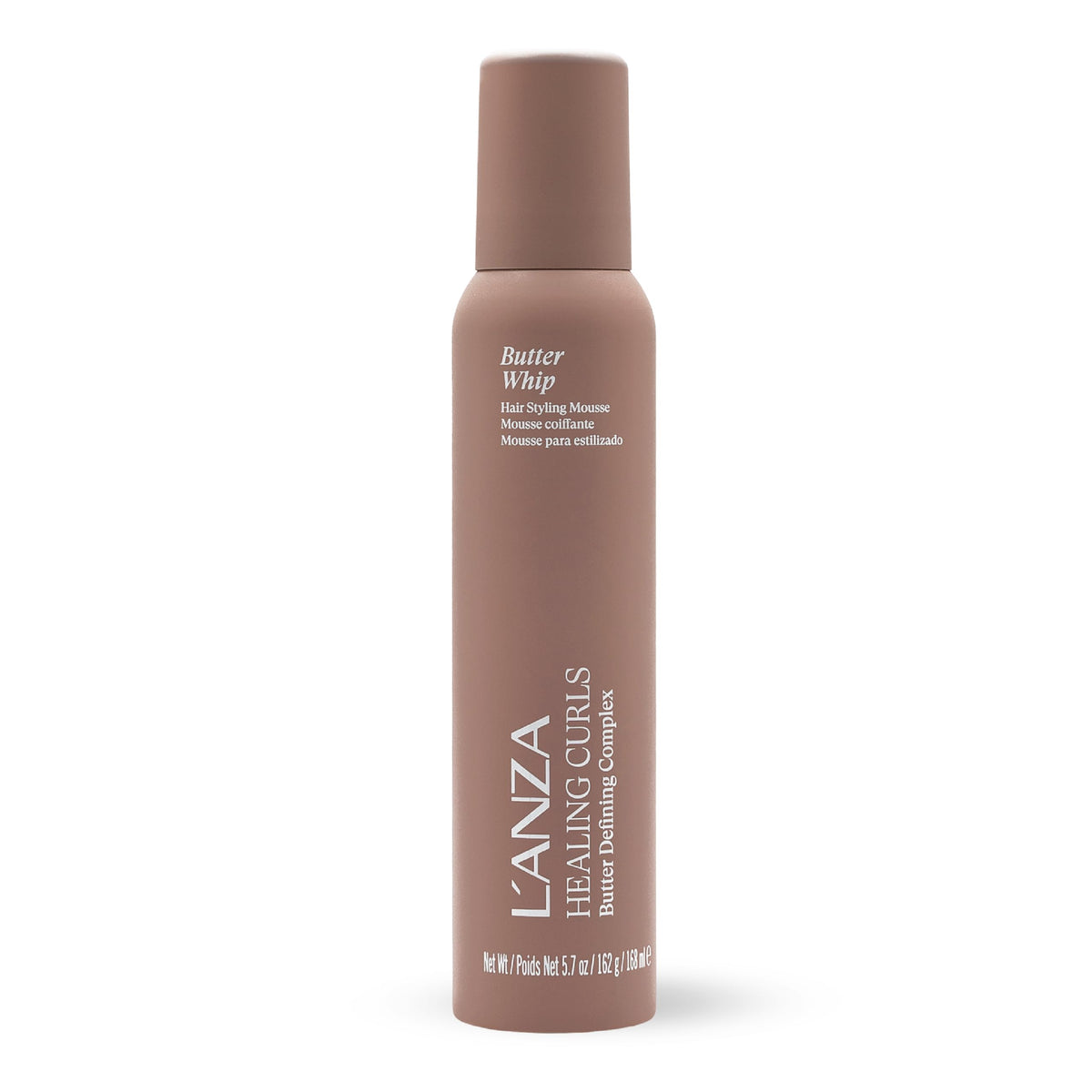 L’ANZA Healing Curls Butter Whip bottle close-up showing rich hydration