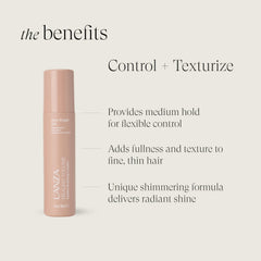 Hands apply L’ANZA Healing Volume Zero Weight Gel to fine hair.