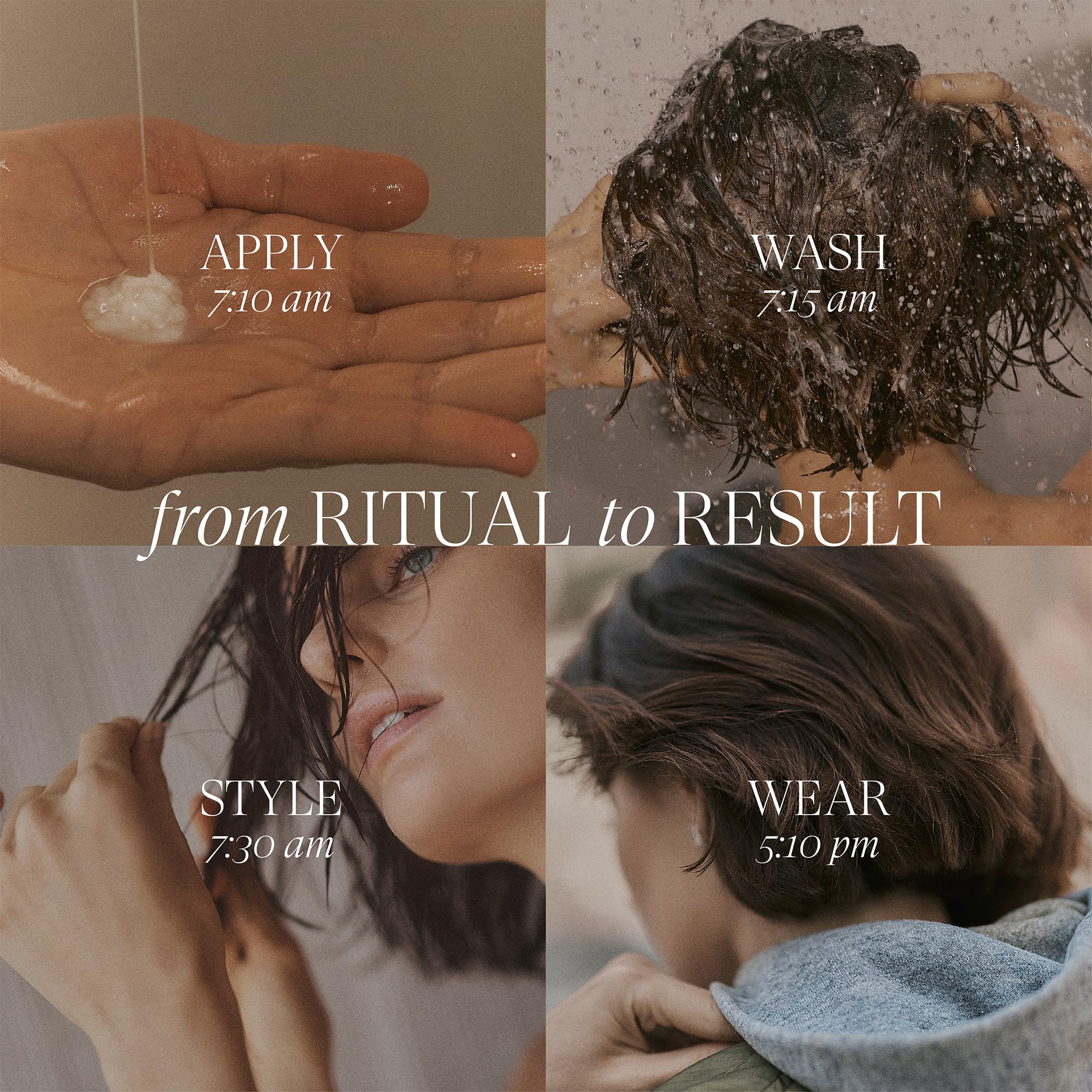 Shimmering foam demonstrates rich, moisturizing lather without drying.