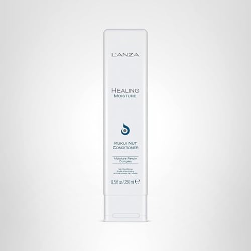 L’ANZA brand on shelf with Kukui Nut Conditioner ready to use