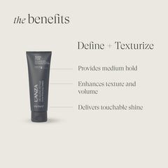 L’ANZA Texture Cream on hair delivering defined texture and light shine.