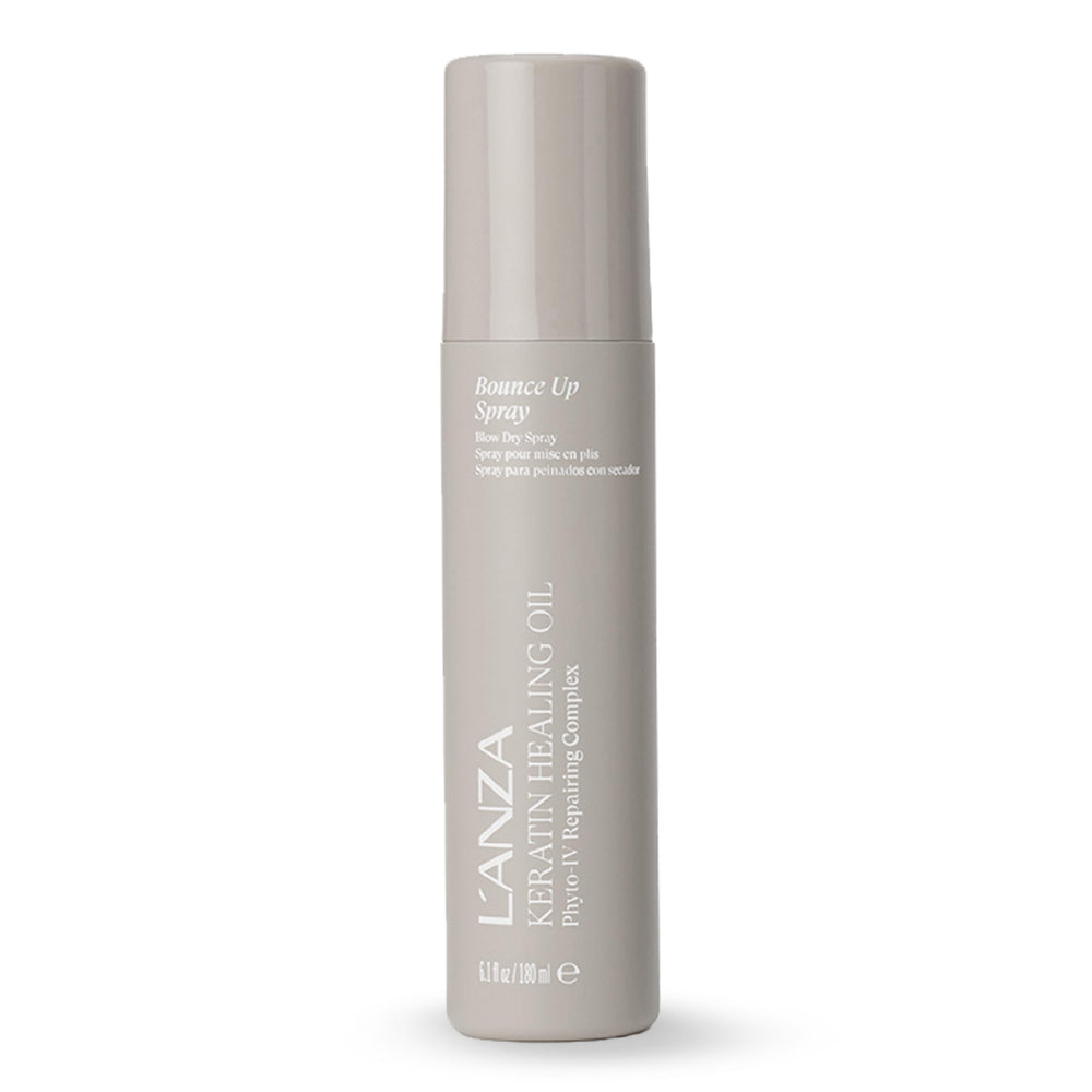 L’ANZA Keratin Healing Oil Bounce Up bottle shows weightless lift and shine