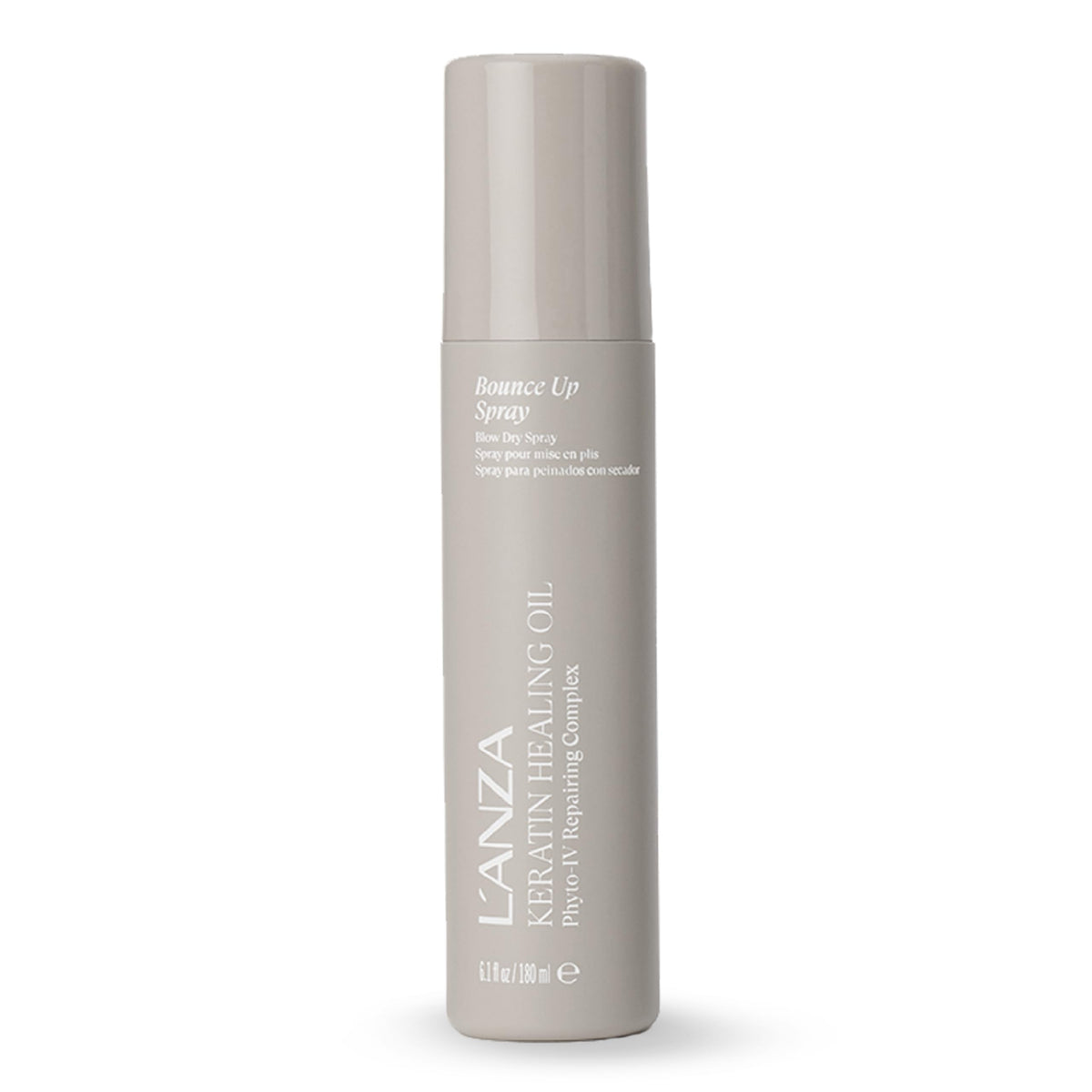 L’ANZA Keratin Healing Oil Bounce Up bottle shows weightless lift and shine