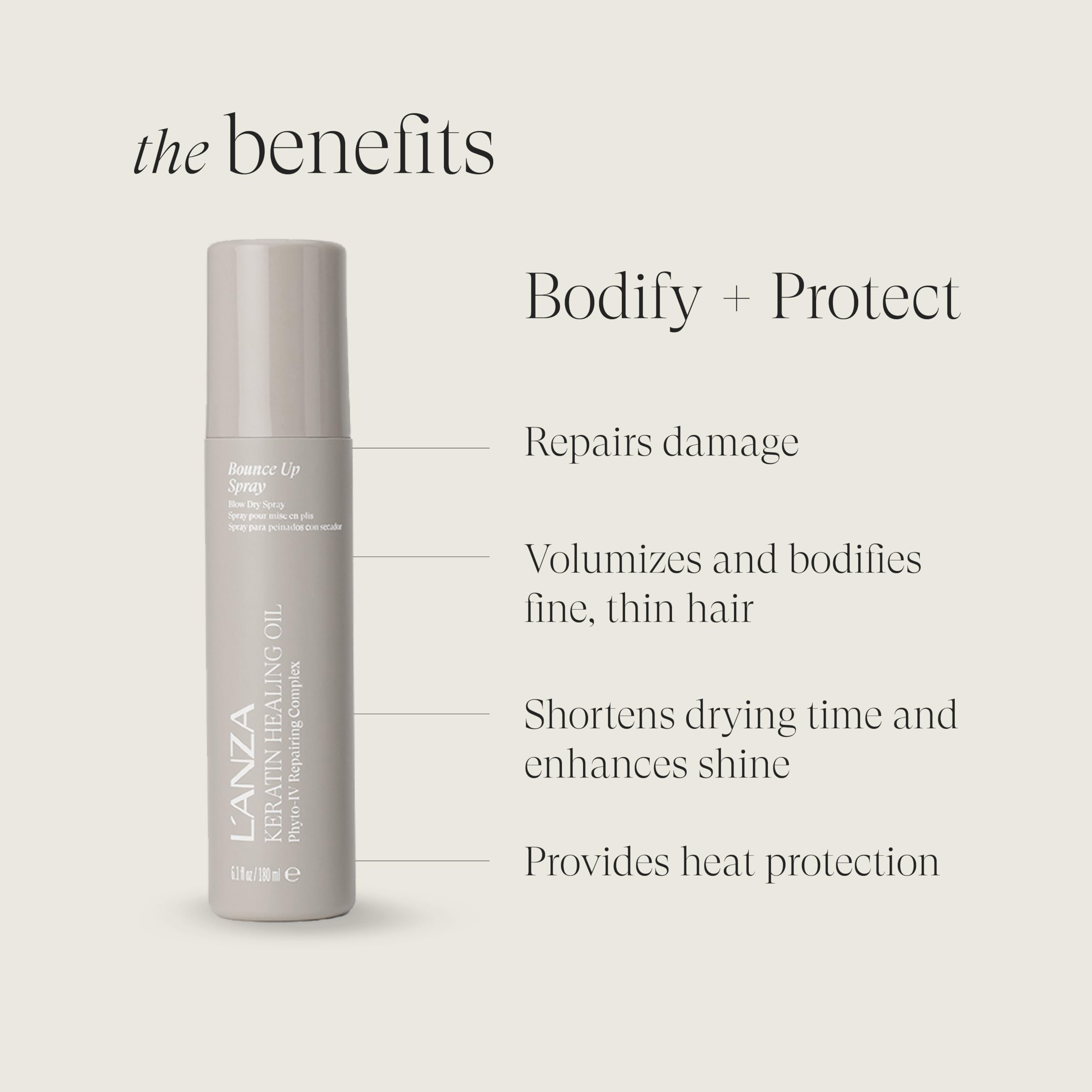 L’ANZA Keratin Healing Oil close-up highlights keratin and Abyssinian oil blend