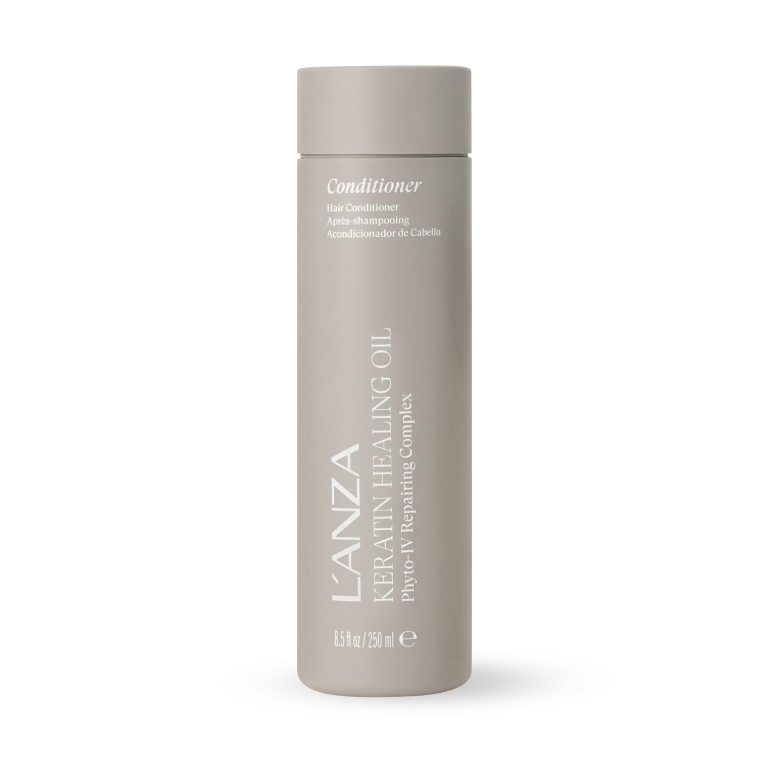 L’ANZA Keratin Healing Oil Conditioner bottle for deep moisture and shine.