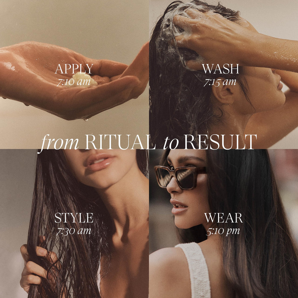 L’ANZA Keratin Healing Oil Conditioner smooth, glossy hair close-up after use.