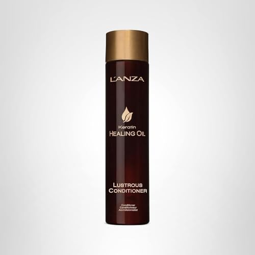 L’ANZA Keratin Healing Oil Conditioner sulfate-free label signaling gentle cleansing.