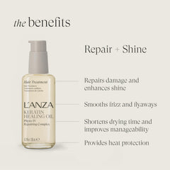 L'ANZA Keratin Healing Oil dropper cap close-up for precise application.