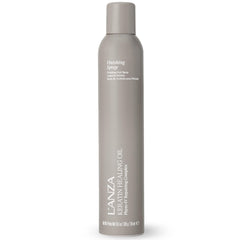 L’ANZA Keratin Healing Oil Finishing Spray bottle showing radiant shine and flexible hold