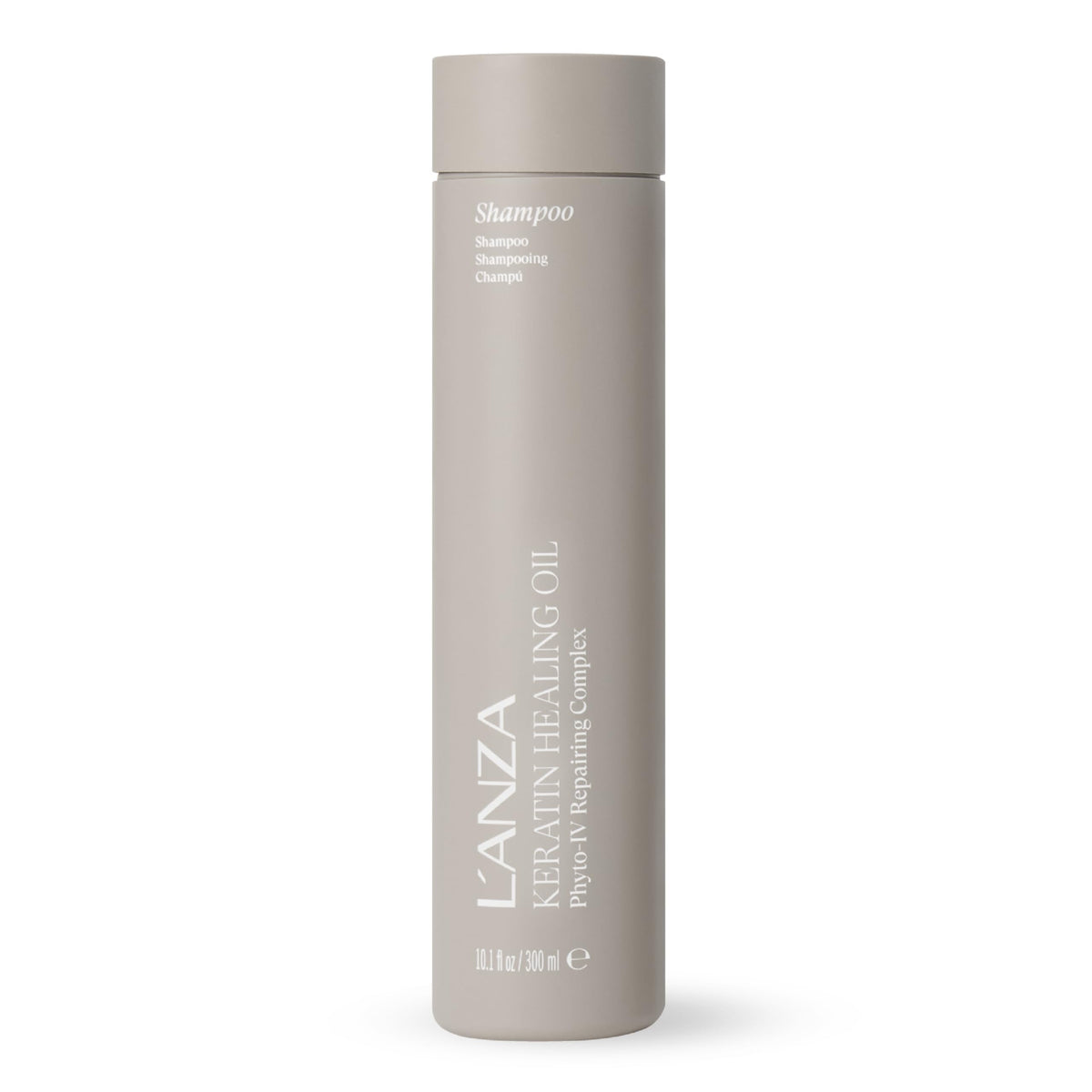 L’ANZA Keratin Healing Oil Shampoo bottle showing a hydrating cleanse.