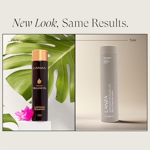 L’ANZA Keratin Healing Oil Shampoo lather illustrating gentle, color-safe wash.