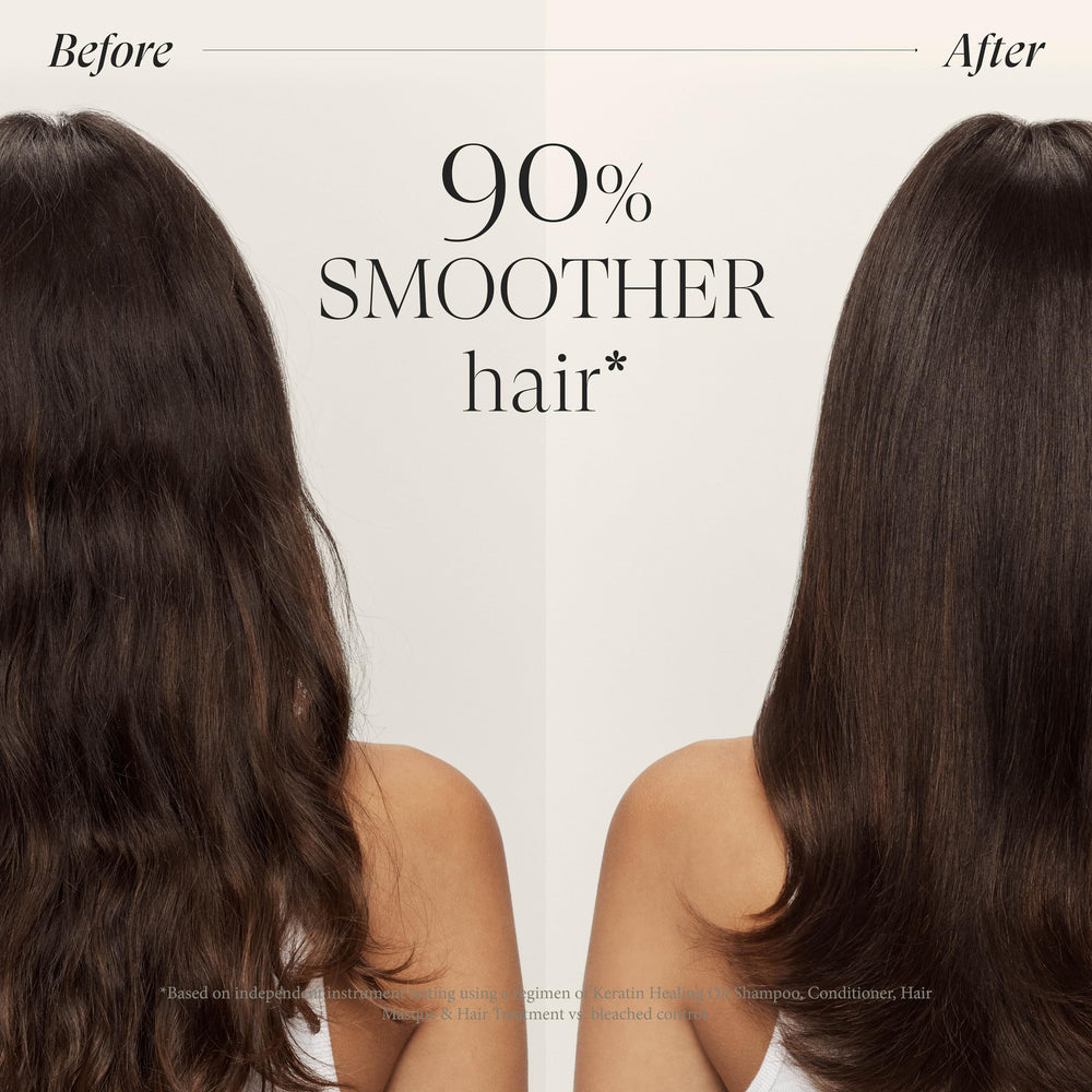 L’ANZA Keratin Healing Oil adds radiant shine to dry strands.