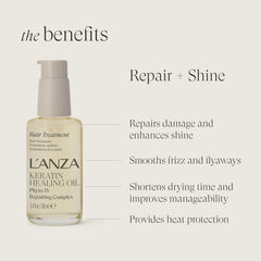 L’ANZA Keratin Healing Oil on wet hair shows quick absorption and smoothing.