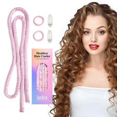 Lanzhire No Heat Curling Headband in pink satin for overnight curls