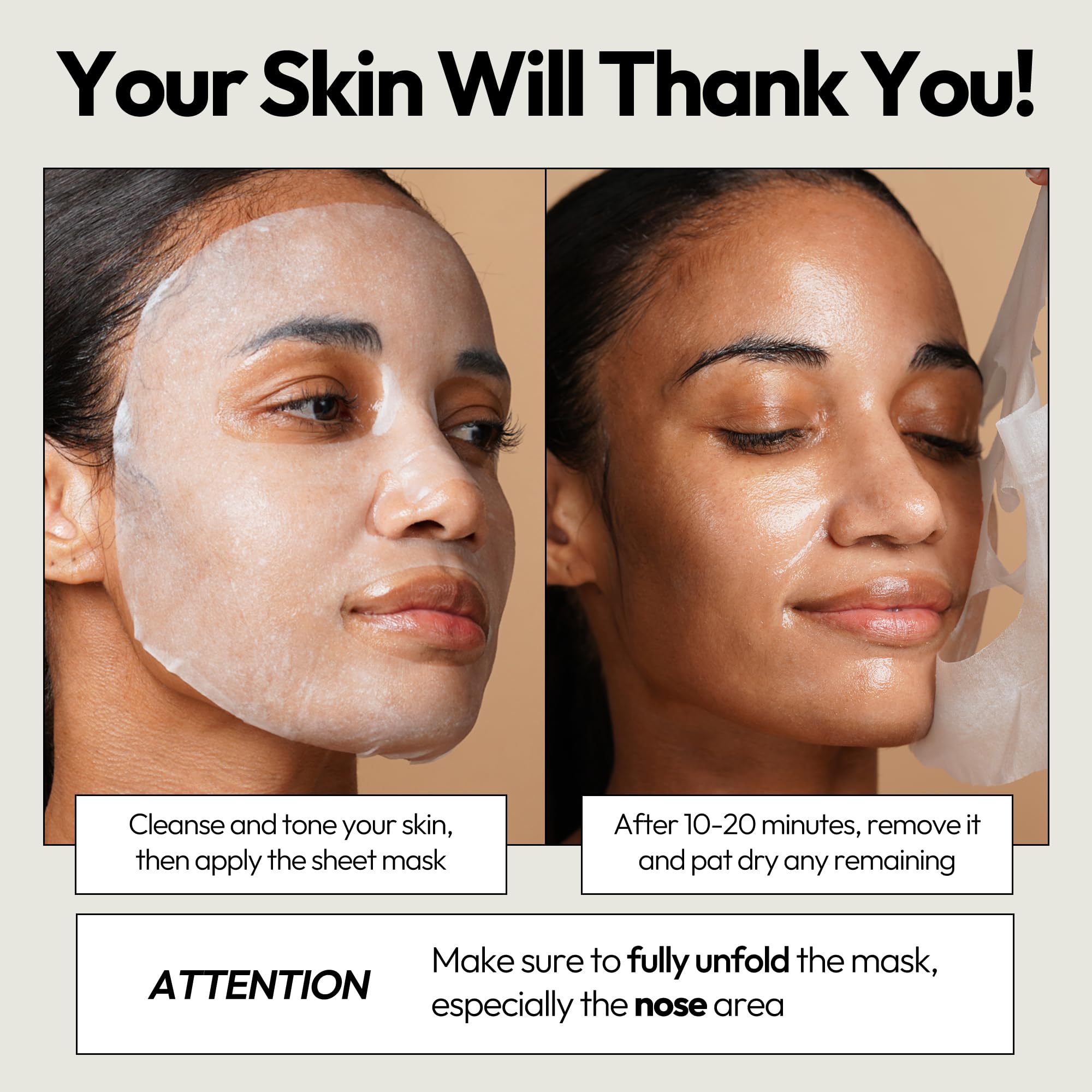 LAPCOS Honey Sheet Mask application on face demonstrates easy, relaxing routine