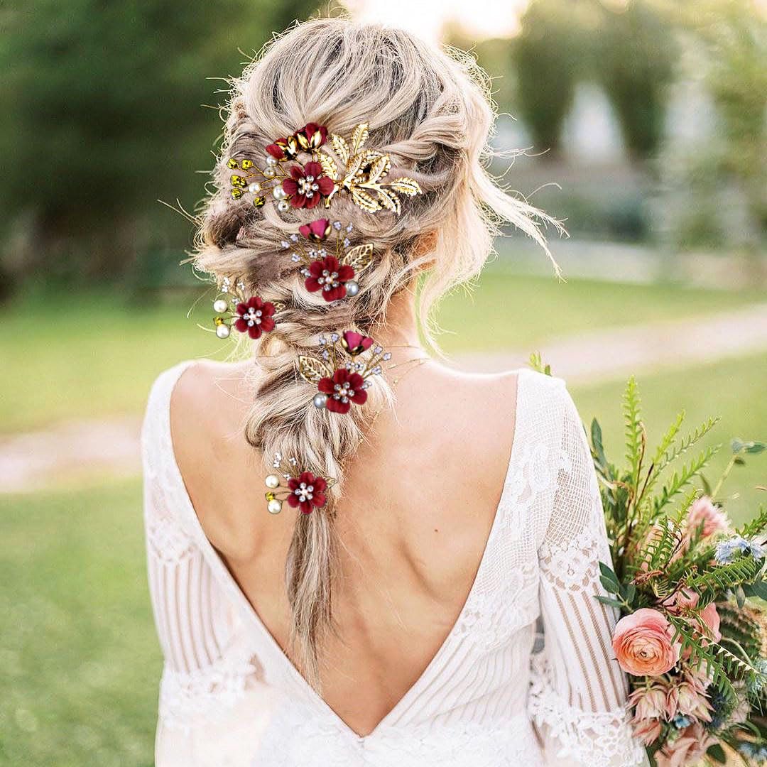 LAPOHI joya de cabello con flor, acento para looks formales