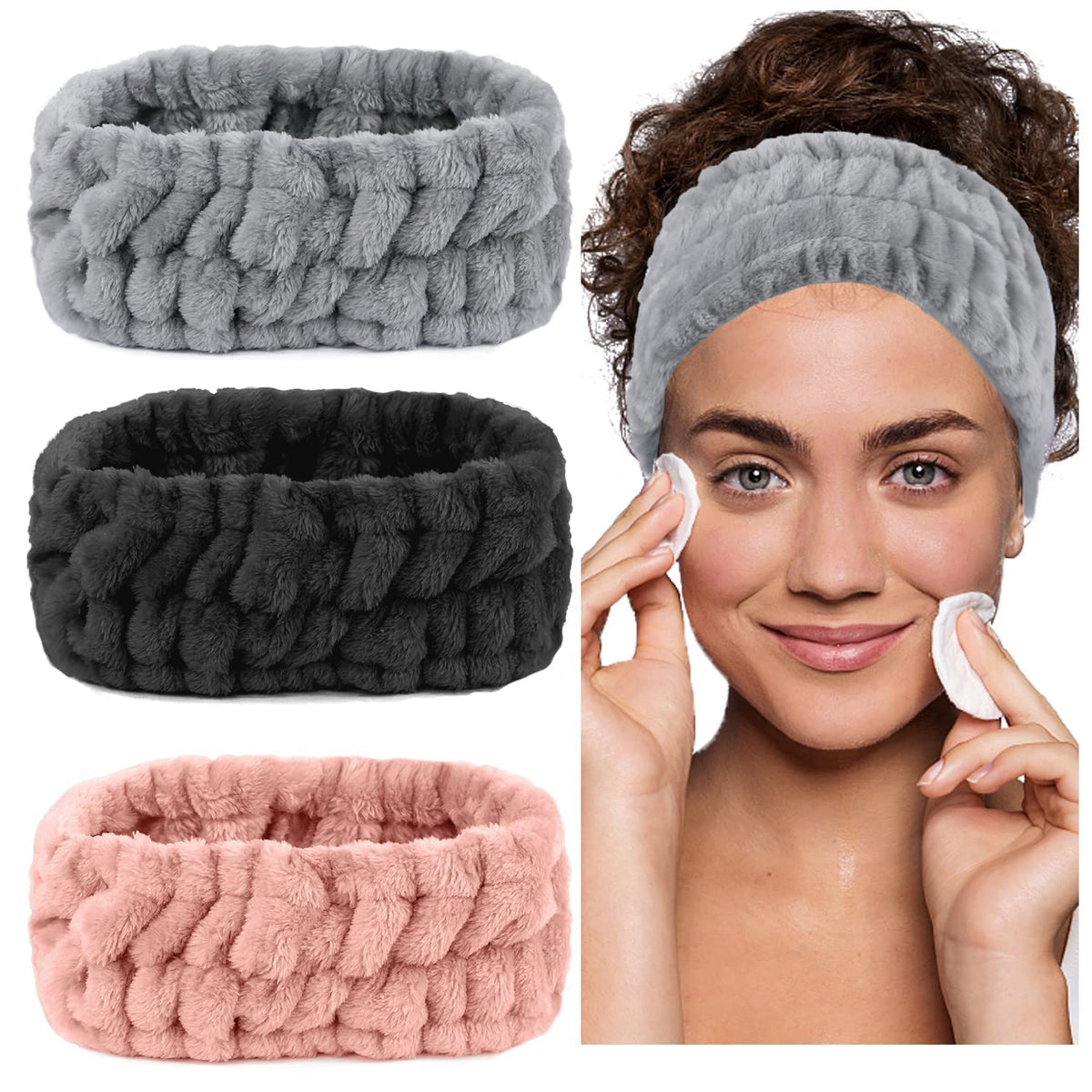 Banda LAPOHI de microfibra para cabello, paquete de tres, ideal para rutina diaria.