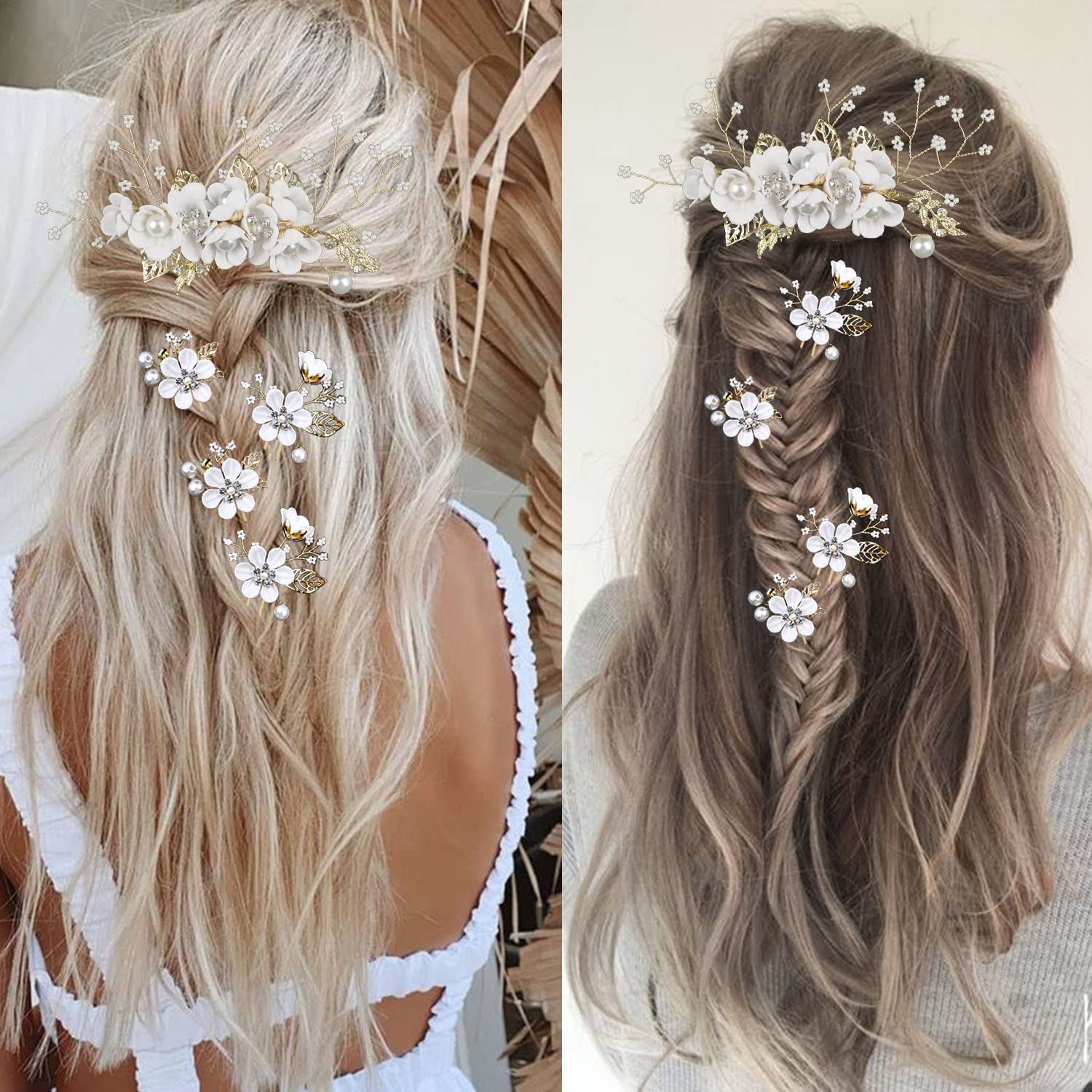 Joyas para cabello LAPOHI accesorios dorados para novia.