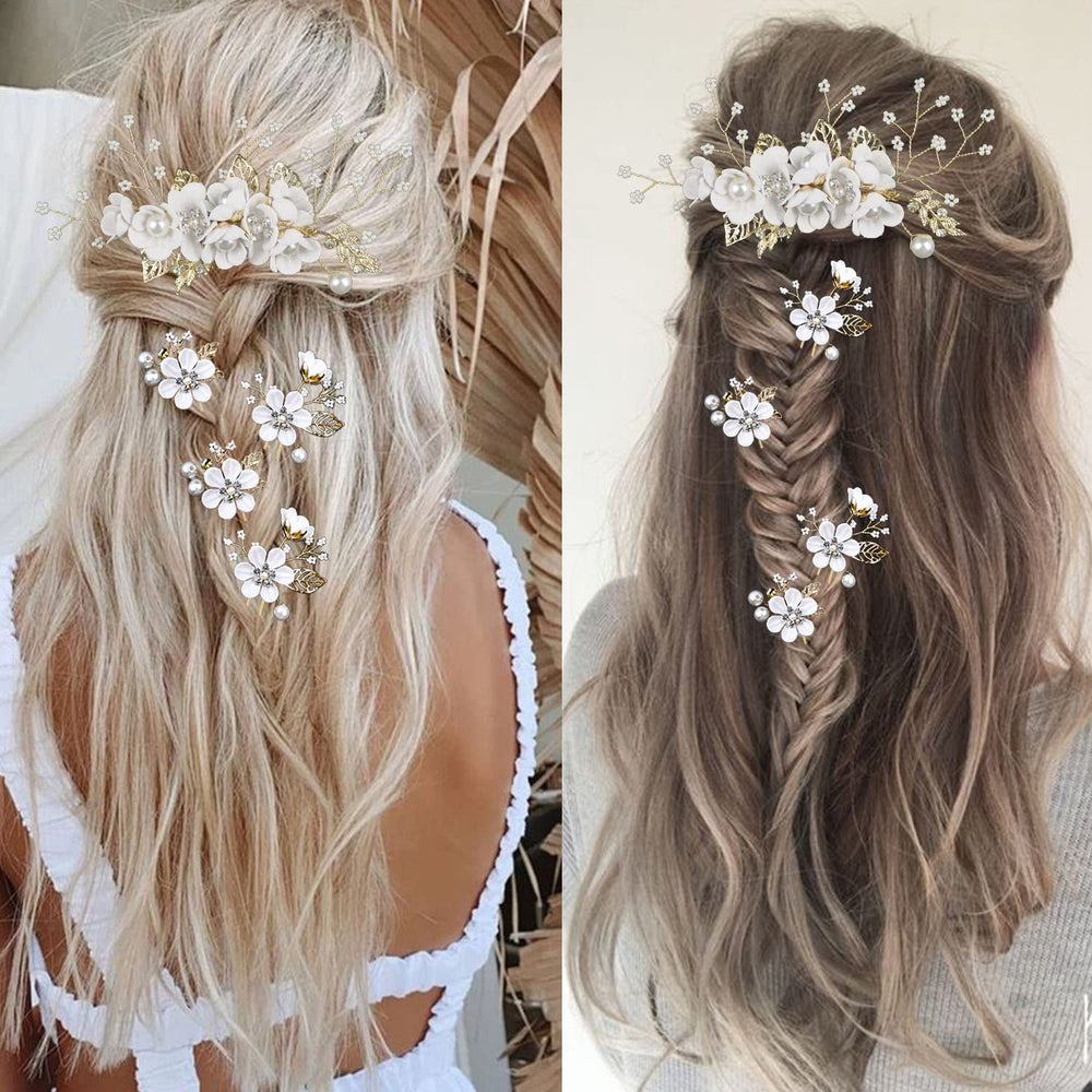 Joyas para cabello LAPOHI accesorios dorados para novia.