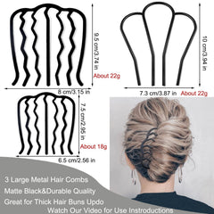 LAPOHI U-shape hair comb captures and secures medium-long hair