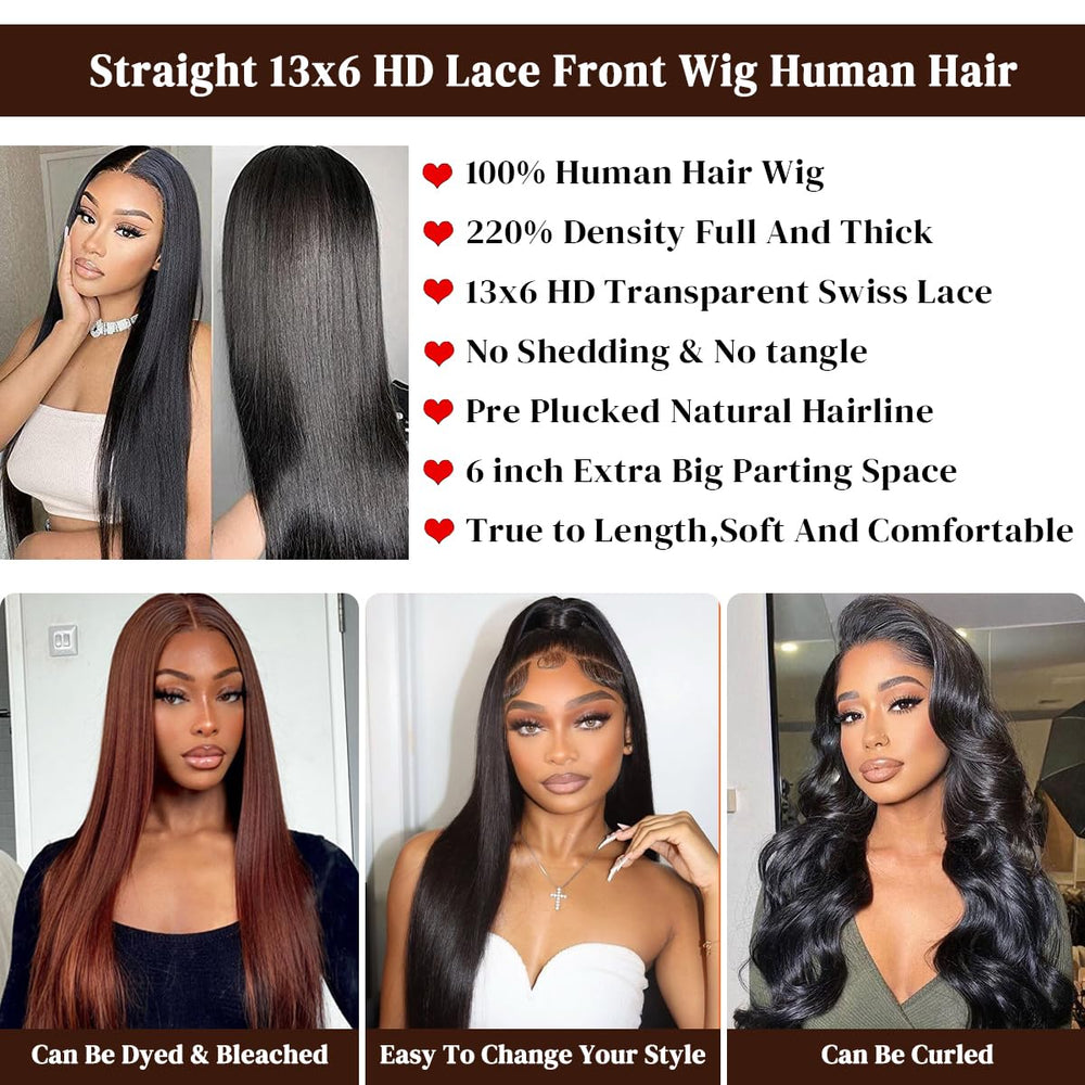 lapondai 32-inch hd straight wig side part for versatile styling