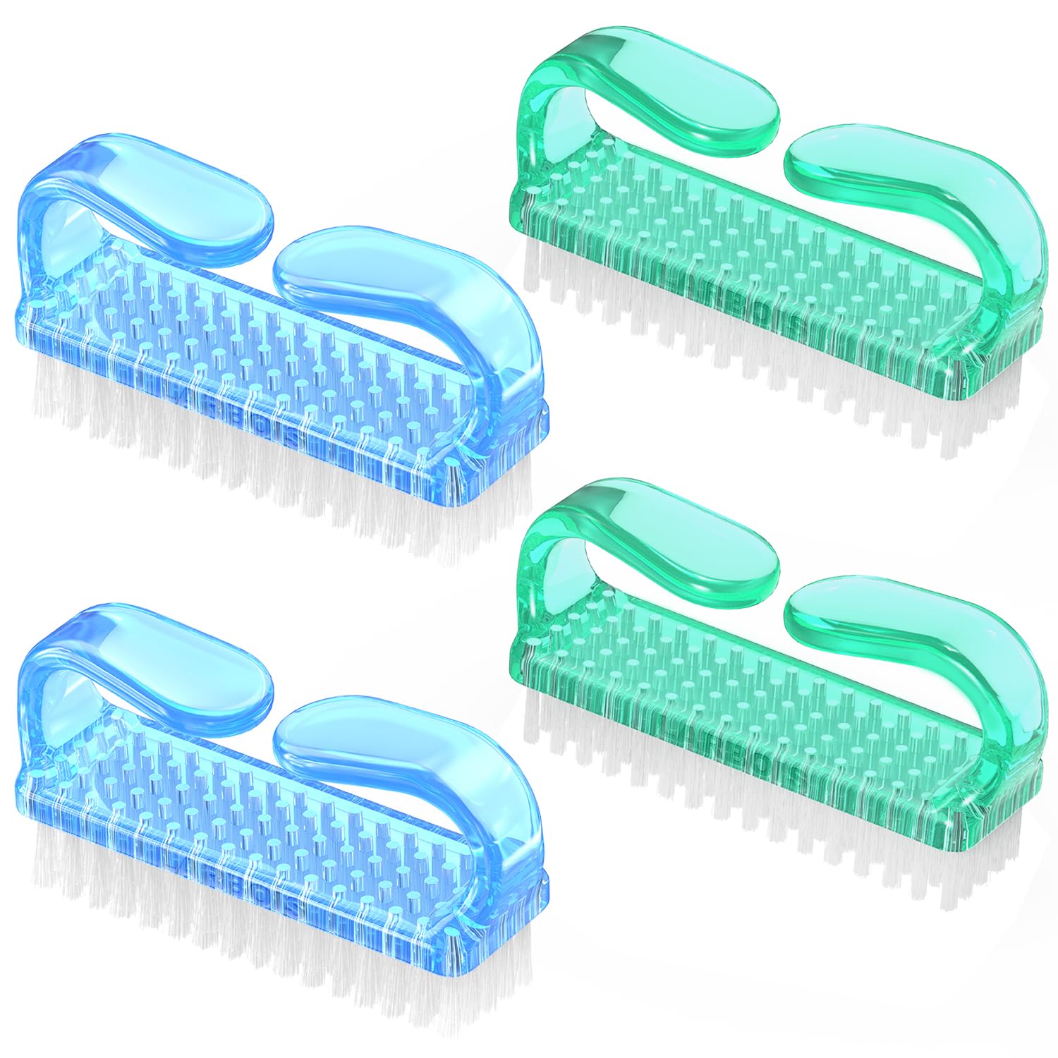 Larbois handle grip nail brush front view for easy fingernail cleaning