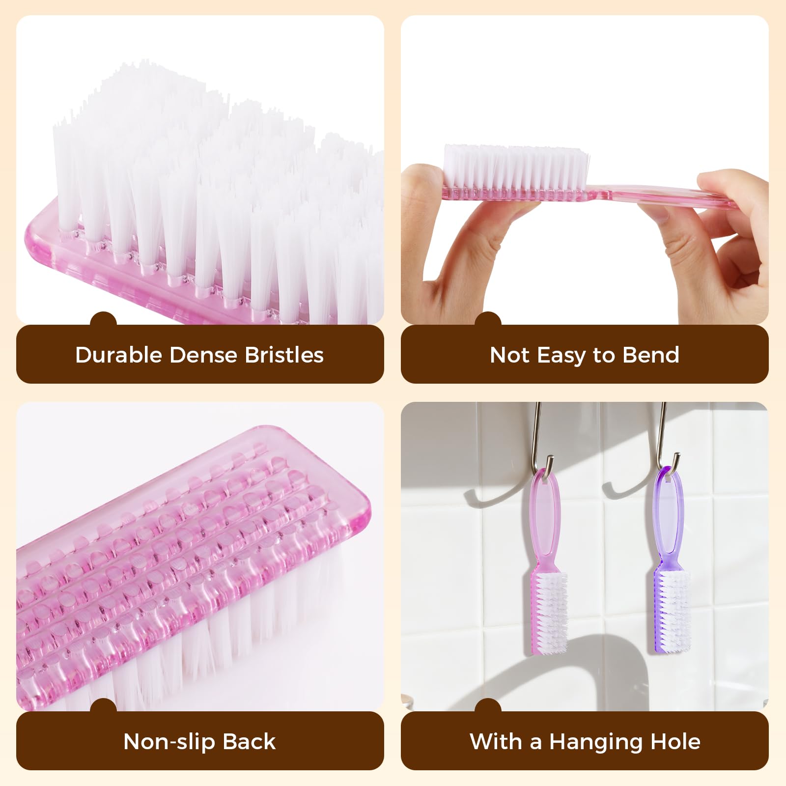 Larbois heavy-duty bristles nail brush for stubborn grime around nails.