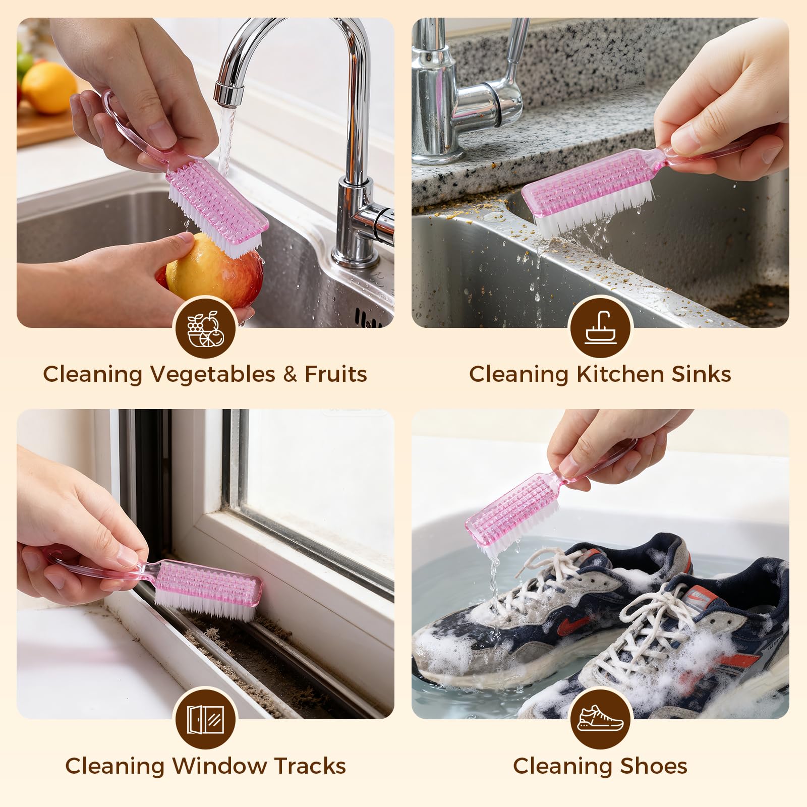Larbois lightweight brush set ideal for travel and on-the-go cleaning.