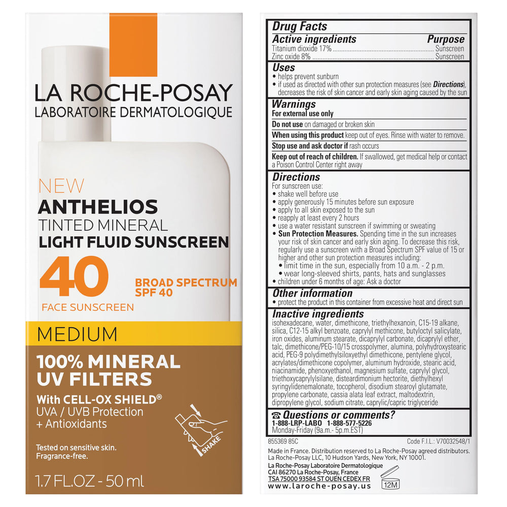 La Roche-Posay Anthelios lightweight texture blends quickly for daily wearing.