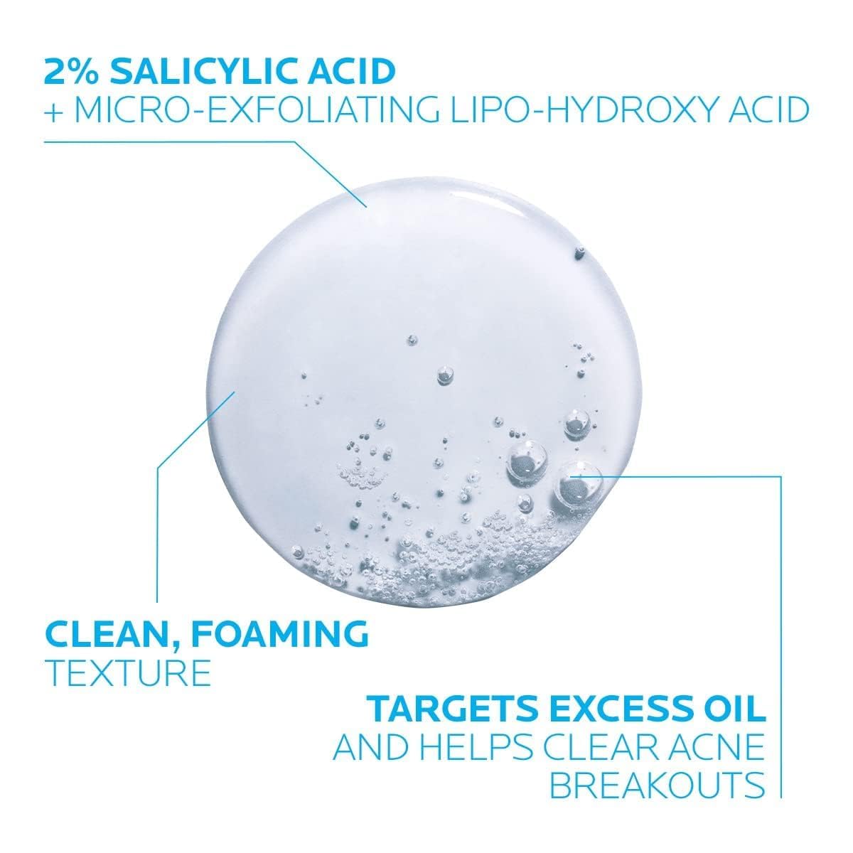 Ingredient label showing 2% salicylic acid and LHA for targeted exfoliation.