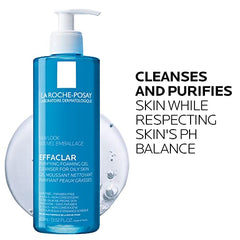 Close-up of clear gel texture shows gentle cleansing without drying.