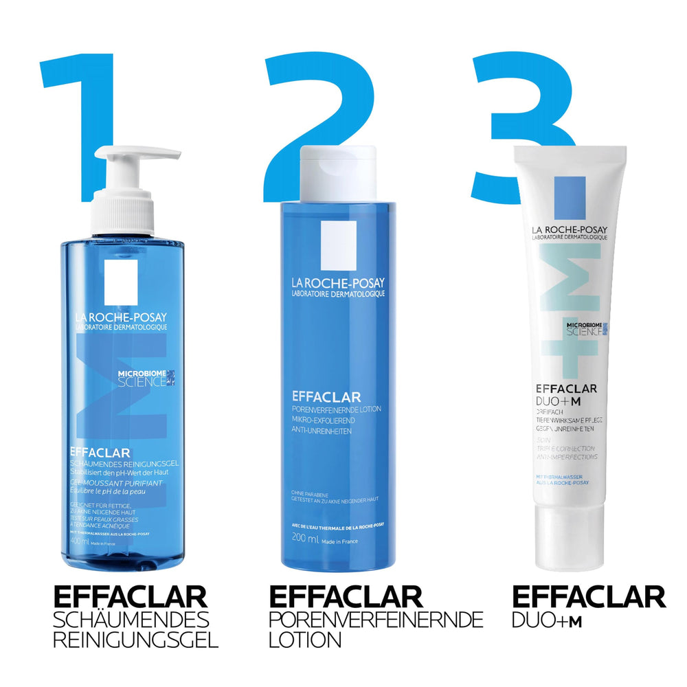 Daily routine with Effaclar toner for oily skin