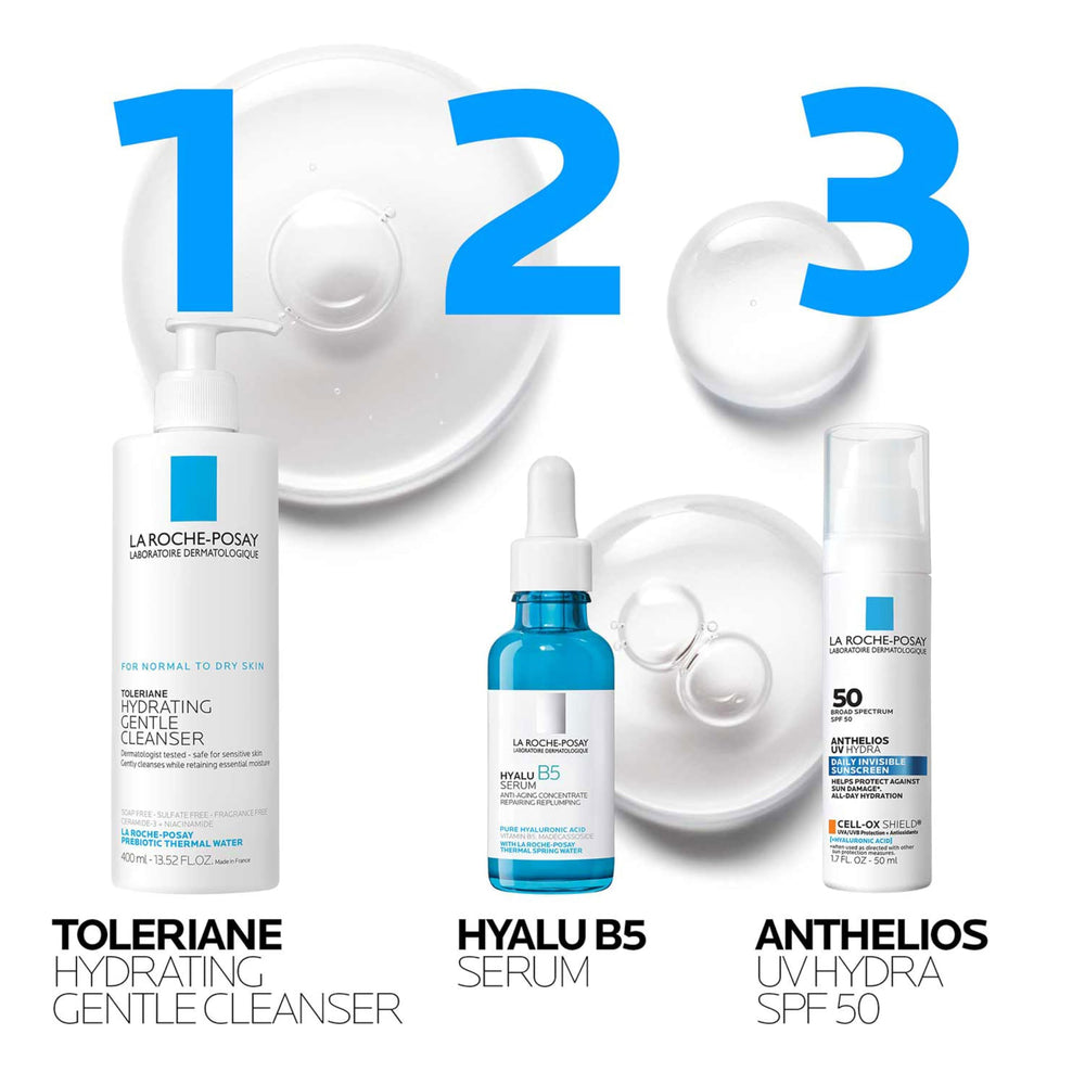 La Roche-Posay fragrance note in allergy-tested formula for sensitive skin.