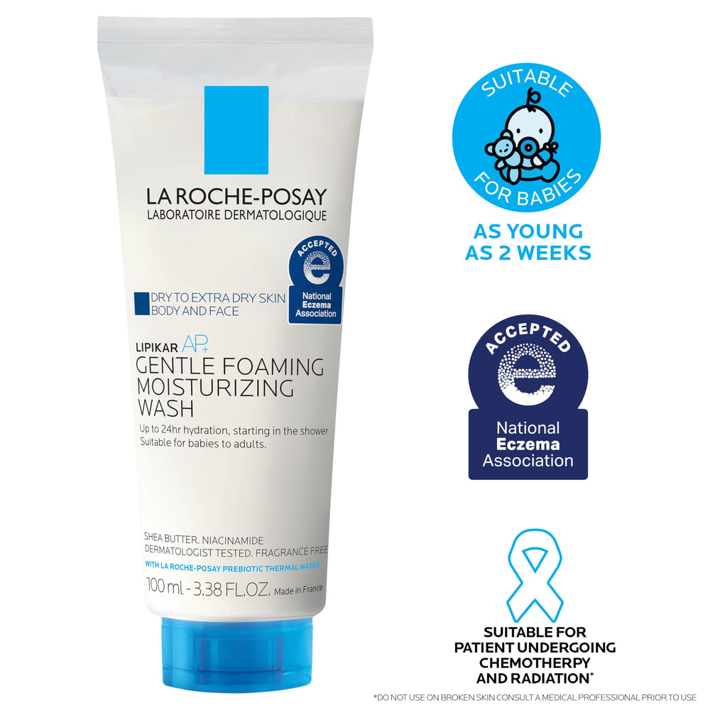 La Roche-Posay Lipikar AP+ tras el lavado retiene la hidratación.