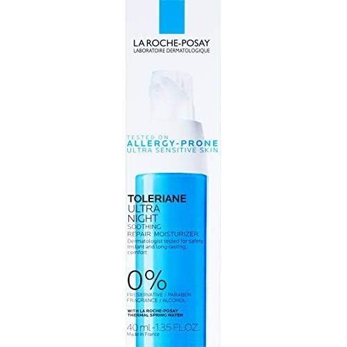 Night care routine with Dermallergo Night Cream after cleansing and gentle massage.