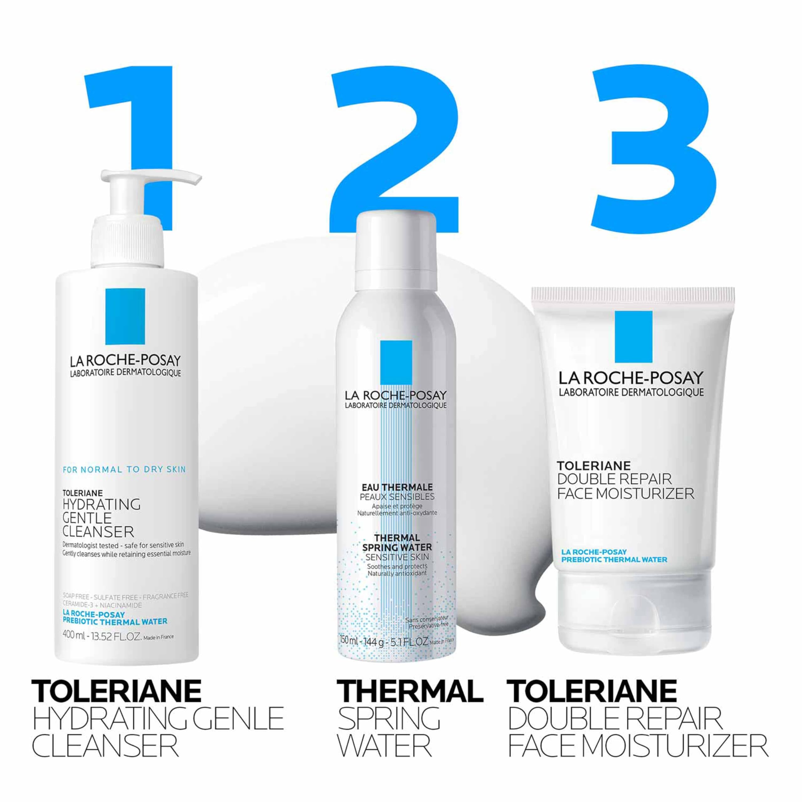 La Roche-Posay Toleriane agua termal prebiótica que acompaña la hidratación.
