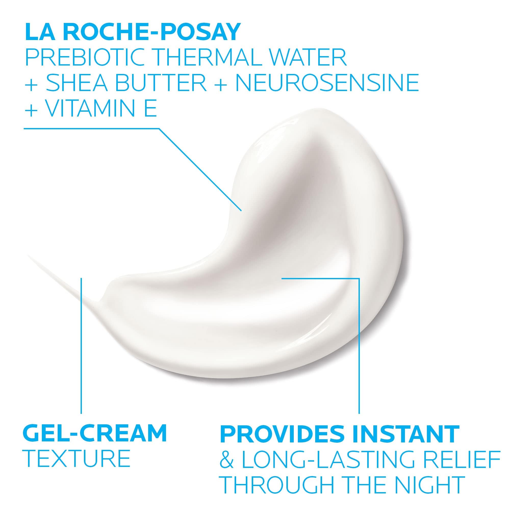 La Roche-Posay Dermallergo Night Cream applied to face and neck to hydrate overnight.