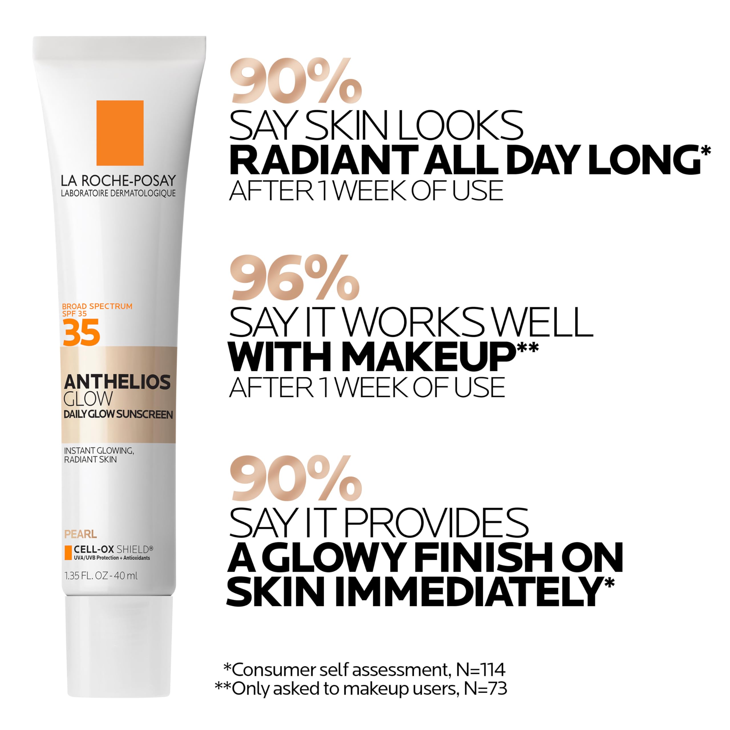 La Roche-Posay UV Glow Sunscreen texture during application feels light