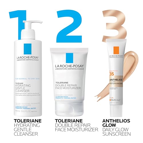 La Roche-Posay UV Glow Sunscreen tube close-up highlighting lightweight texture and hydration