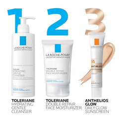 La Roche-Posay UV Glow Sunscreen tube close-up highlighting lightweight texture and hydration