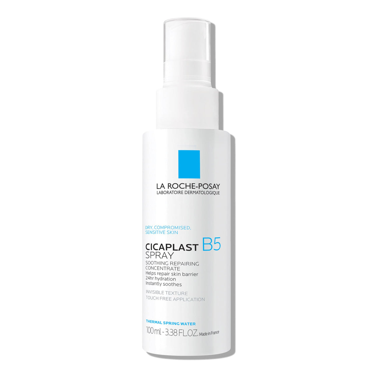 La Roche-Posay Cicaplast B5 Spray bottle for face and body, soothing hydration.