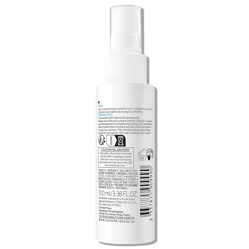 La Roche-Posay mist on skin delivering gentle hydration.