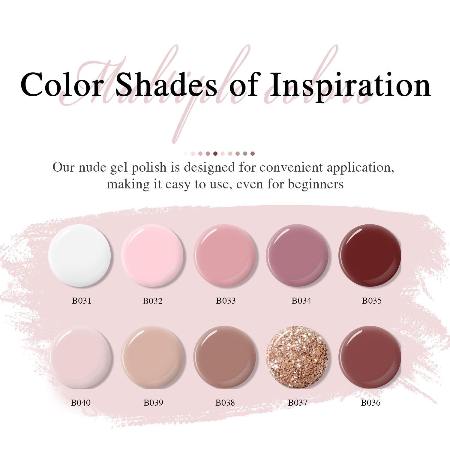 Larvall Beautpal botellas de esmalte gel nude con diseño atractivo