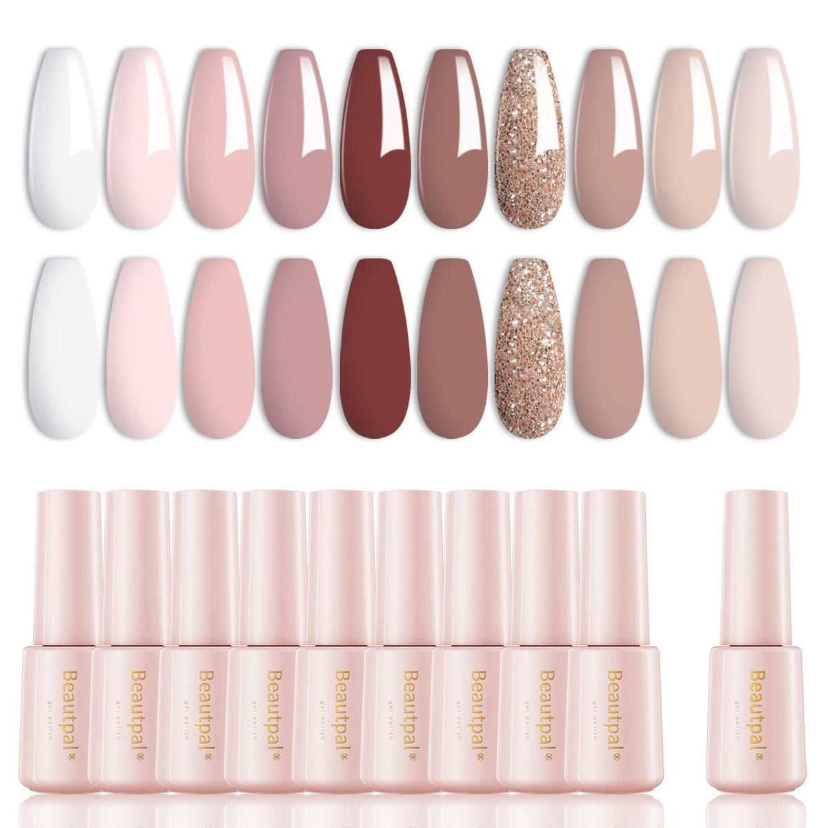Larvall Beautpal esmalte gel nude tonos 10 unidades para uso diario