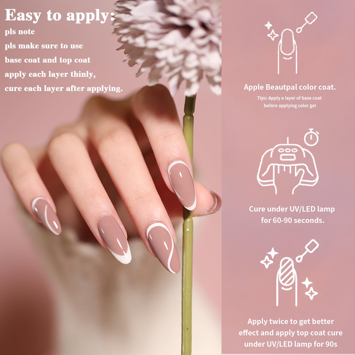 Larvall Beautpal manicura casera con esmalte nude
