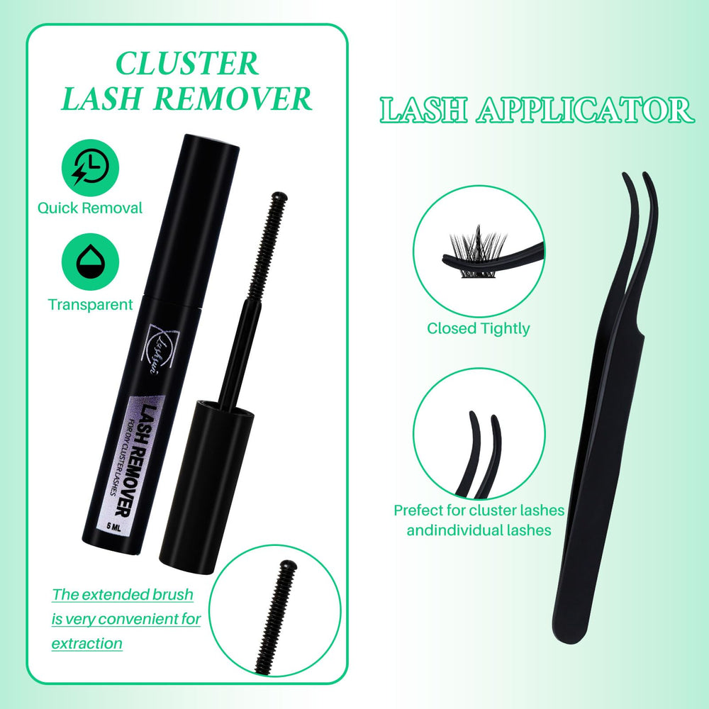 LASHSUN Four-box cluster lashes with varied sizes for versatile styling.