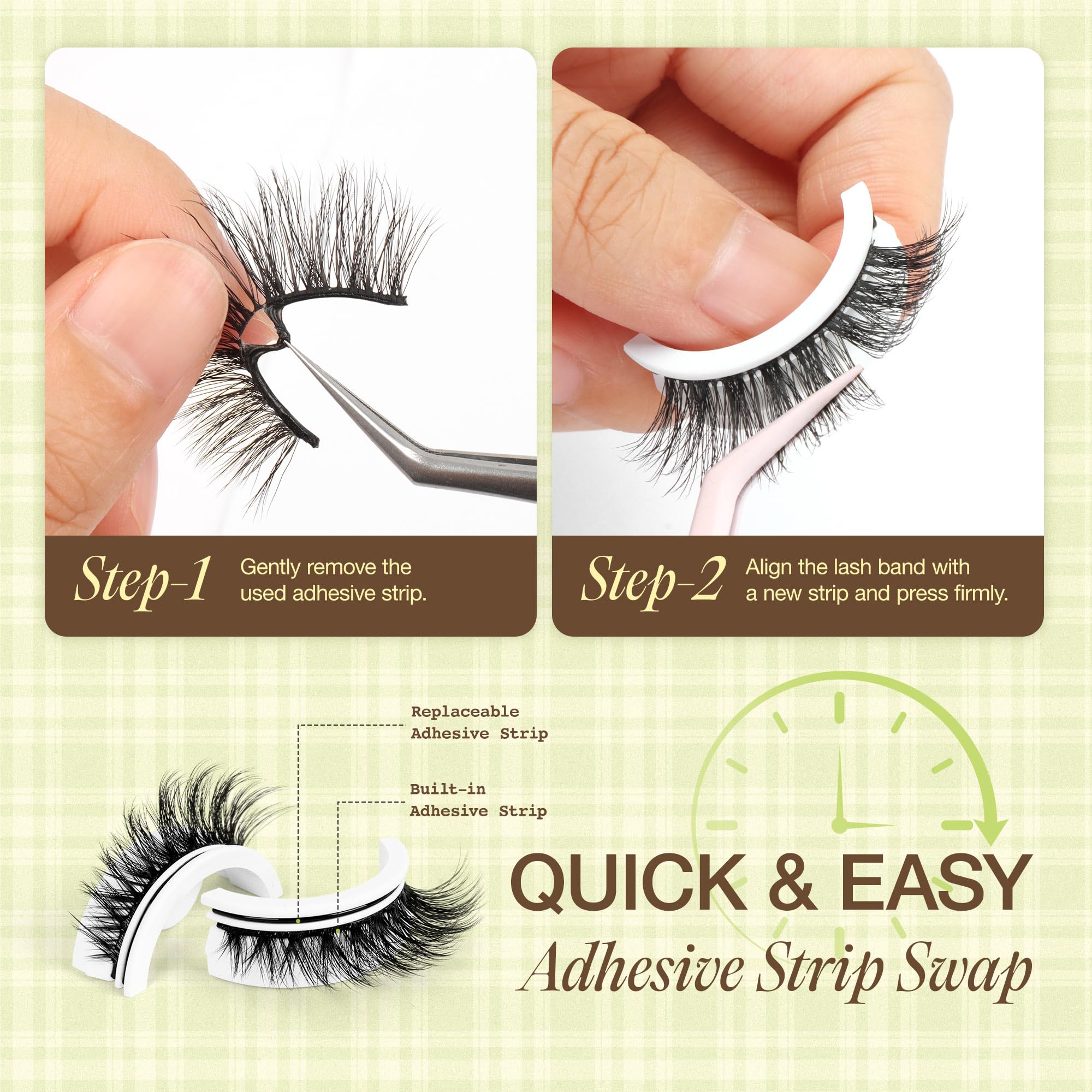 LASHVIEW five pair set includes replacement strips for ongoing use