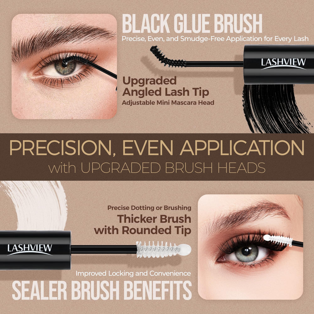 LASHVIEW Bond and Seal maintains lash curl for extended lift.