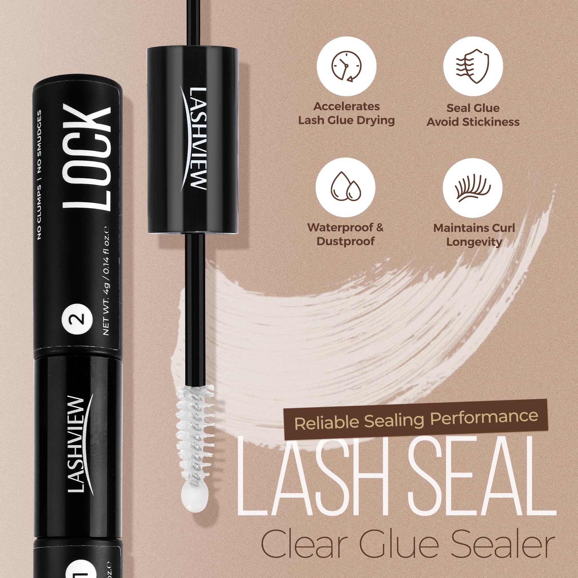 LASHVIEW Bond and Seal dries quickly for comfortable wear.