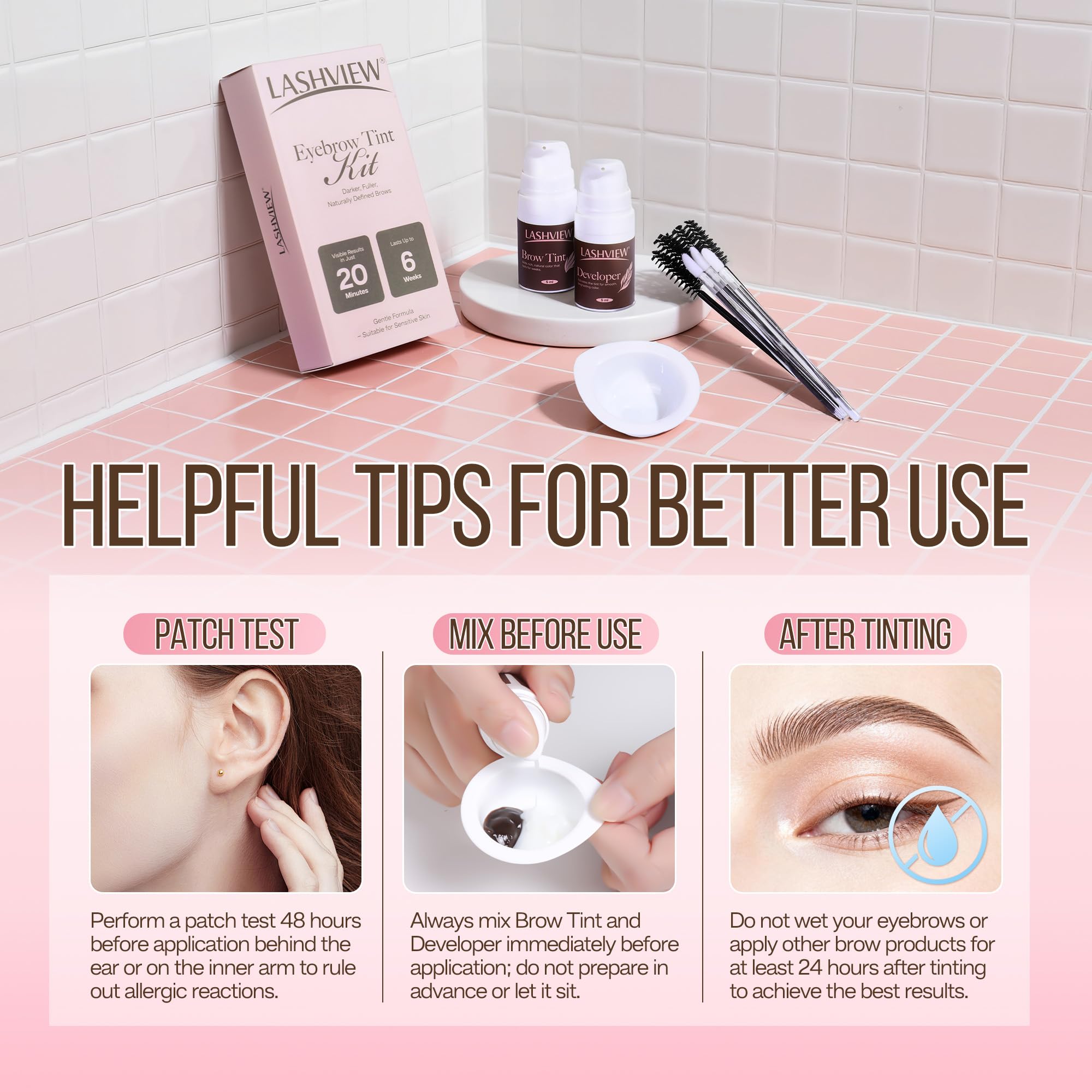 LASHVIEW Brow Color Kit at-home use for salon-like brows